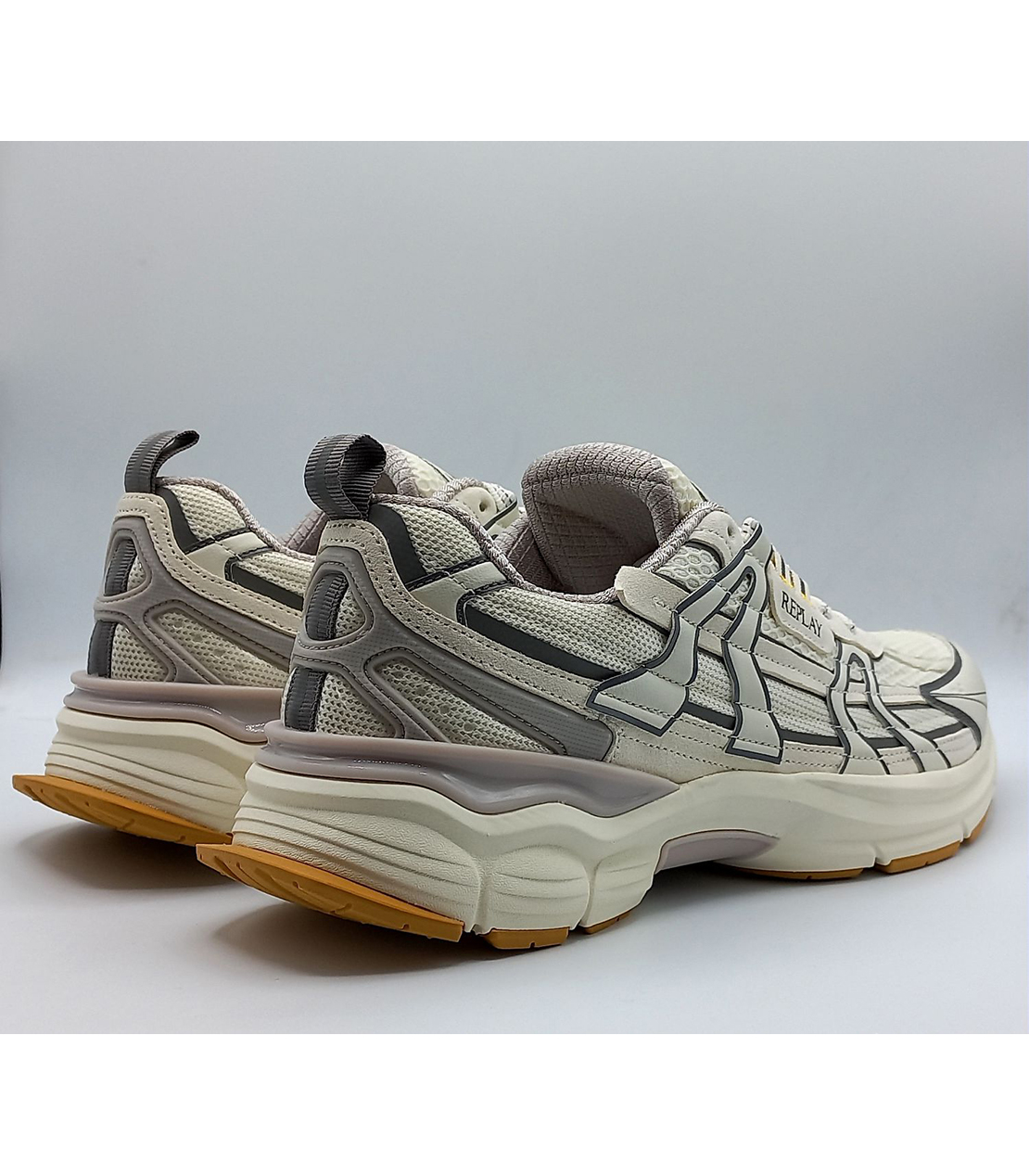 ハイテク＆レトロデザインスニーカー 詳細画像 アイボリー 2